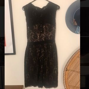 Lace Overlay Cocktail Dress
